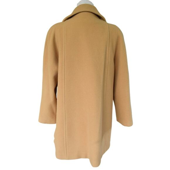 SANDRO Classic 100% Wool Mid Length Pea Coat in Camel Tan Size 10 - Picture 2 of 10